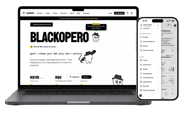 BlackOpero aberto em um notebook e em um celular