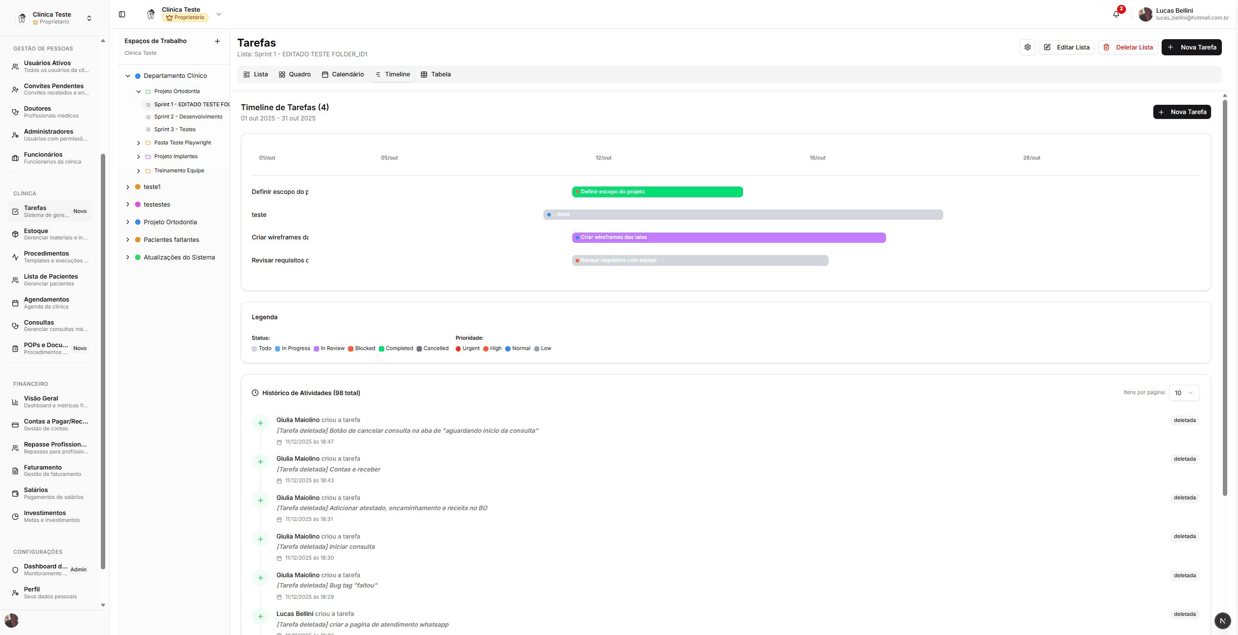 Gestão Multi-Clínicas